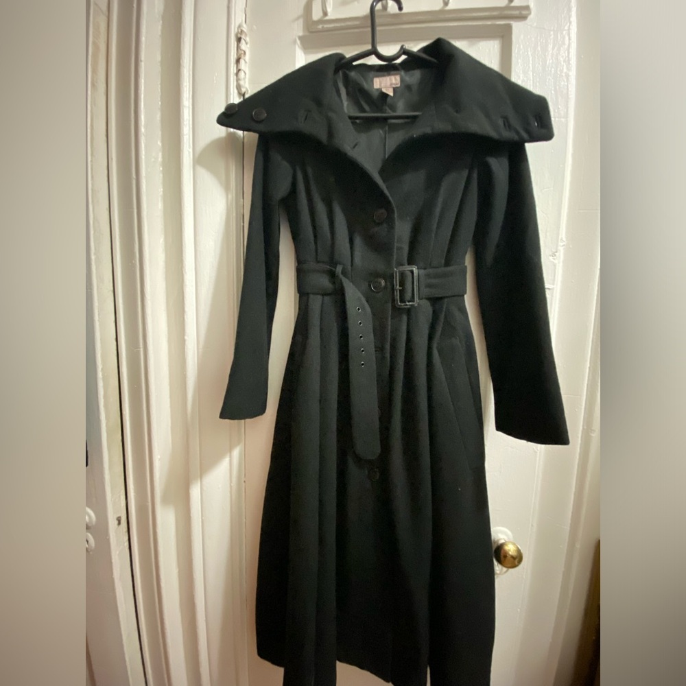 H&M - Black Vintage wool blend coat- size 4